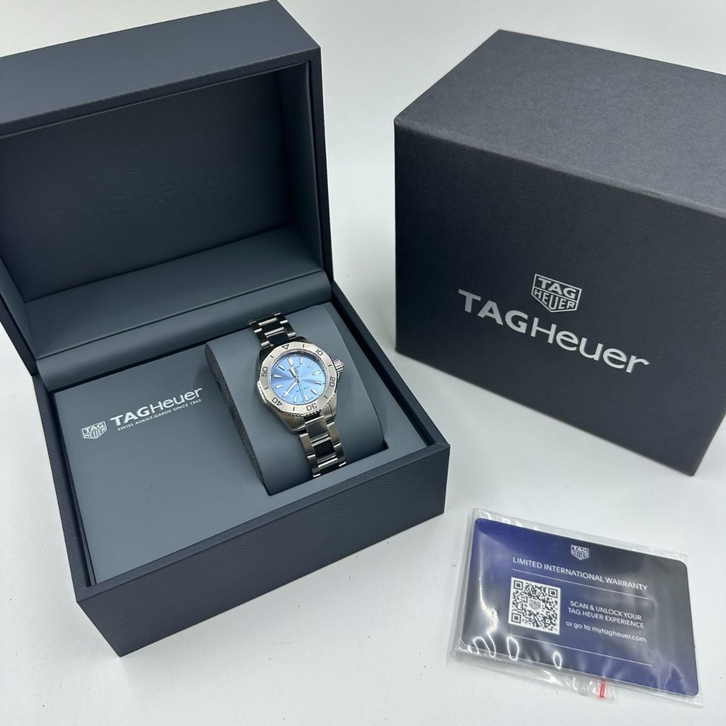 TAG Heuer Aquaracer Lady WBP1415.BA0622 (2023) - Blauw wijzerplaat 30mm Staal (1/8)