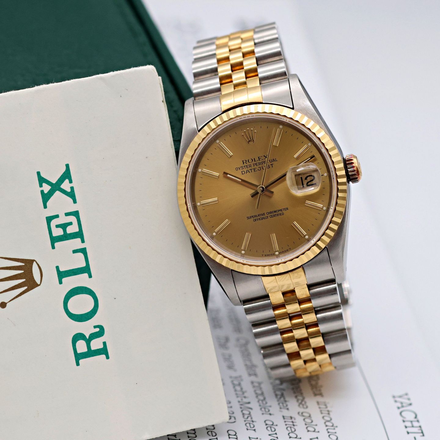 Rolex Datejust 36 16233 (Unknown (random serial)) - Champagne dial 36 mm Gold/Steel case (4/8)