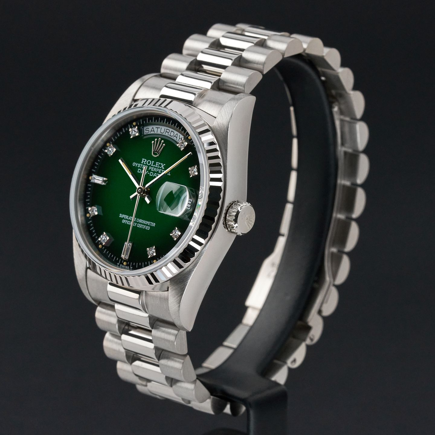 Rolex Day-Date 36 18039 (1988) - Green dial 36 mm White Gold case (4/8)