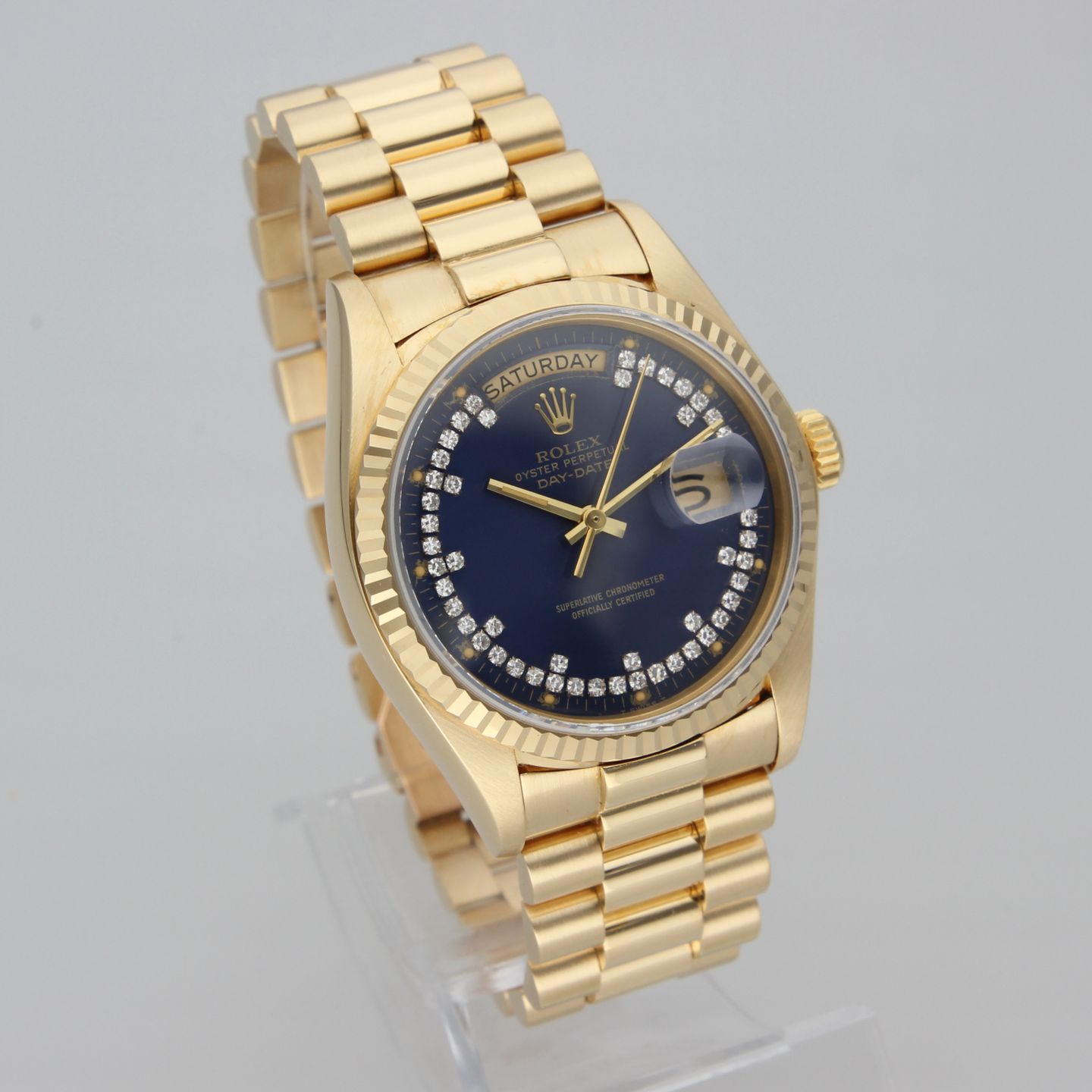 Rolex Day-Date 36 18038 (1981) - Blue dial 36 mm Yellow Gold case (5/8)