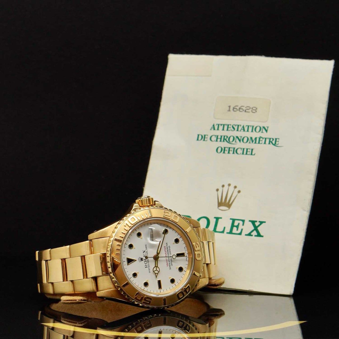 Rolex Yacht-Master 40 16628 (1991) - White dial 40 mm Yellow Gold case (5/7)