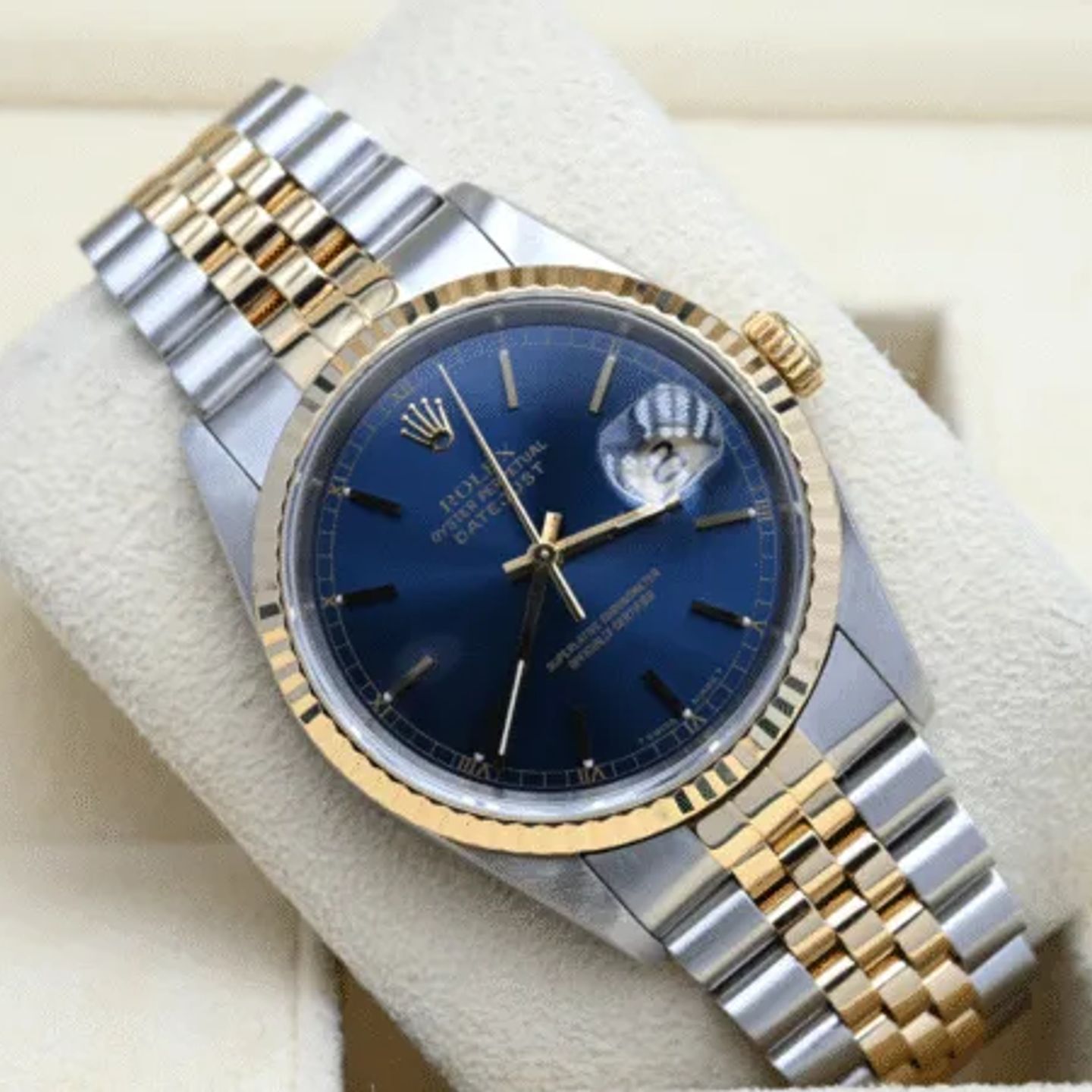 Rolex Datejust 36 16233 (1998) - Blue dial 36 mm Gold/Steel case (1/6)