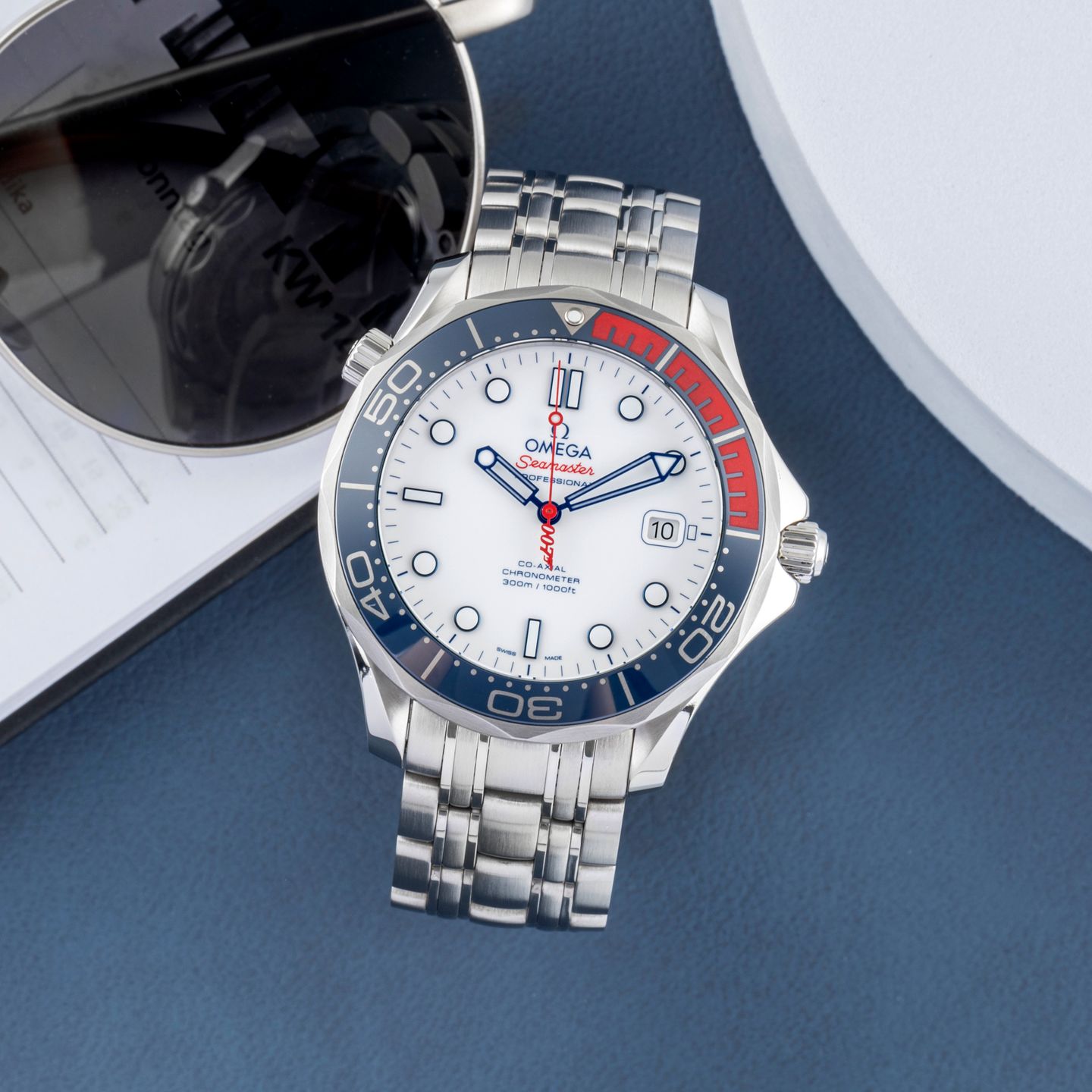 Omega Seamaster Diver 300 M 212.32.41.20.04.001 (Onbekend (willekeurig serienummer)) - Wit wijzerplaat 41mm Staal (1/8)