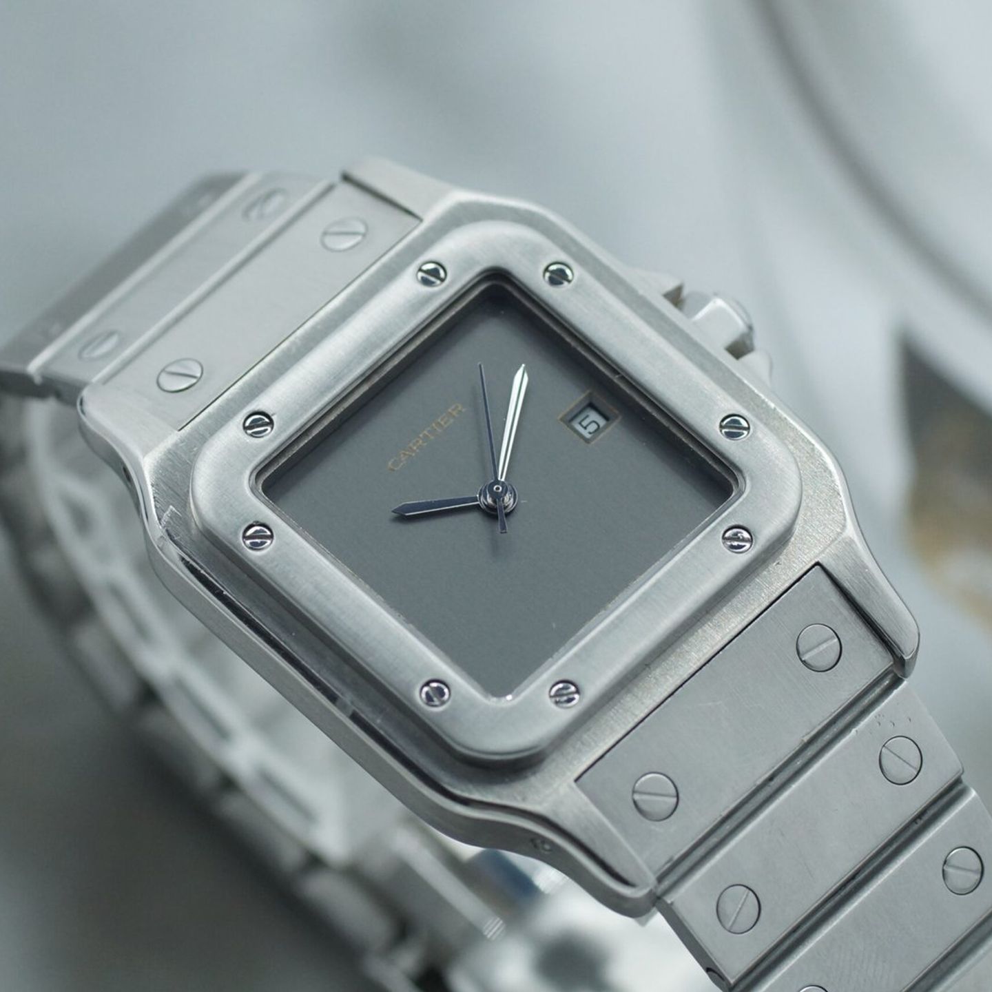 Cartier Santos 2960 (1990) - Wit wijzerplaat 29mm Staal (1/8)