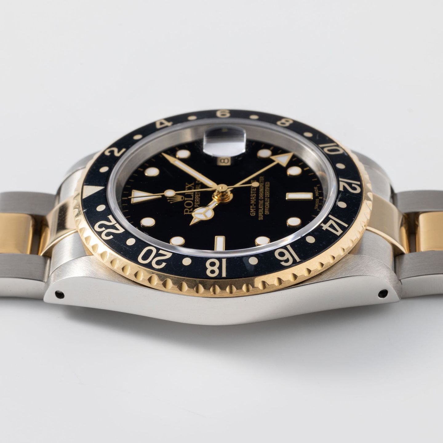 Rolex GMT-Master II 16713 (2001) - Black dial 40 mm Gold/Steel case (7/8)