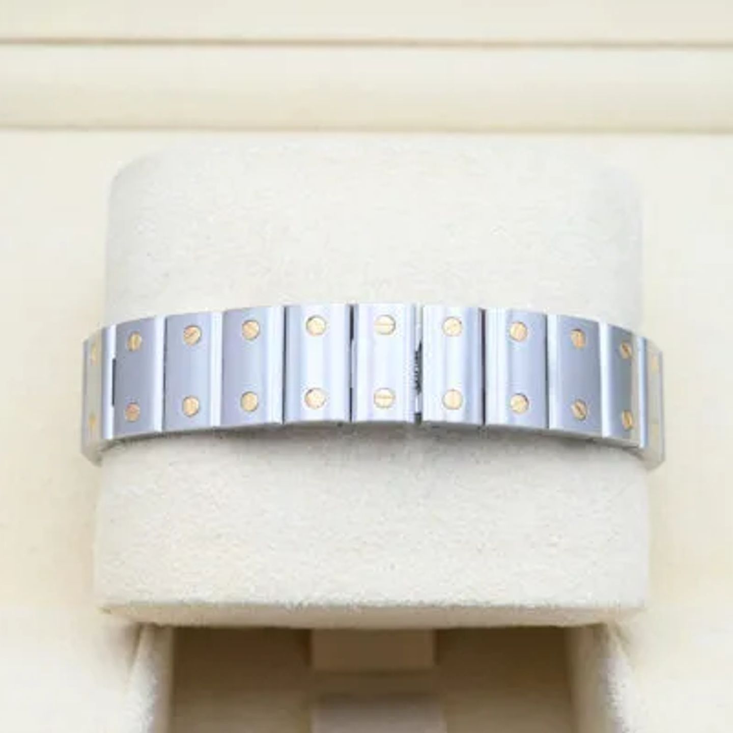 Cartier Santos Galbée 1567 (1999) - White dial 24 mm Gold/Steel case (6/8)