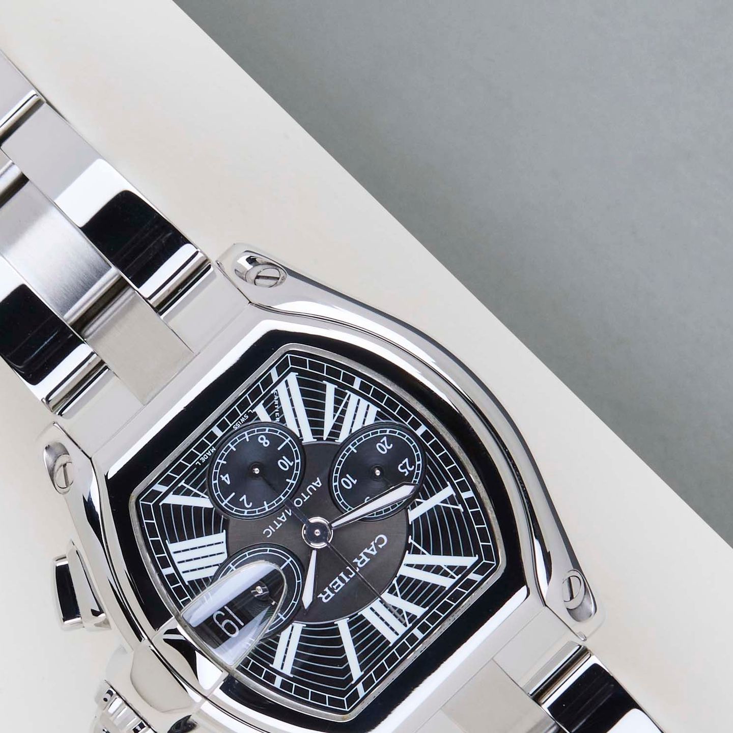 Cartier Roadster W62020X6 (2004) - Zwart wijzerplaat 43mm Staal (4/8)