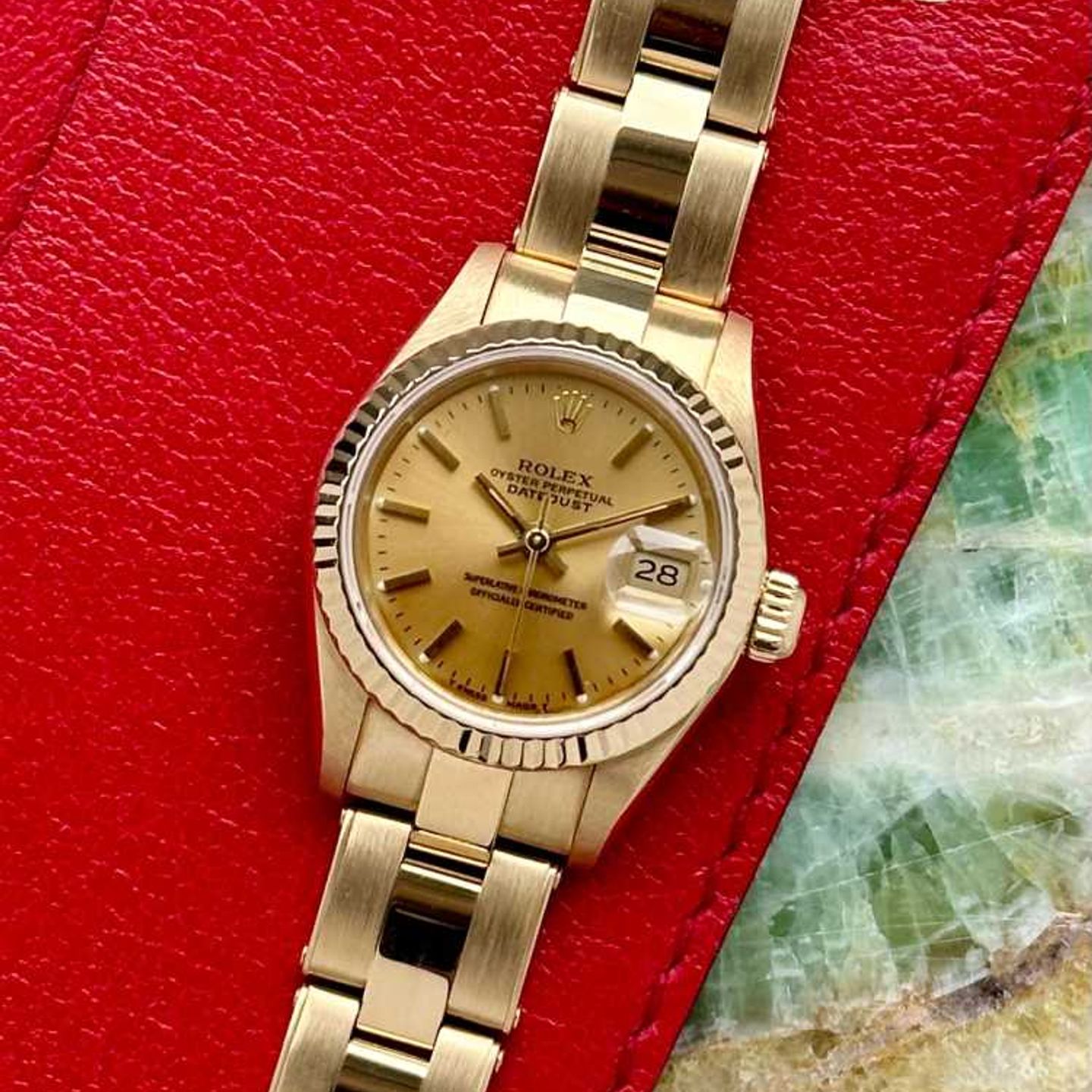 Rolex Lady-Datejust 69178 (1991) - Gold dial 26 mm Yellow Gold case (1/8)