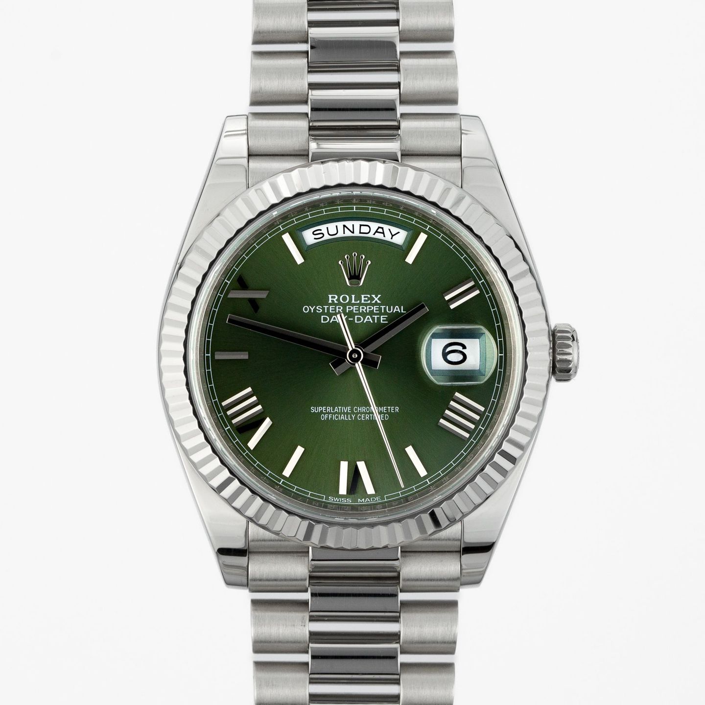 Rolex Day-Date 40 228239 (2016) - Groen wijzerplaat 40mm Witgoud (1/6)