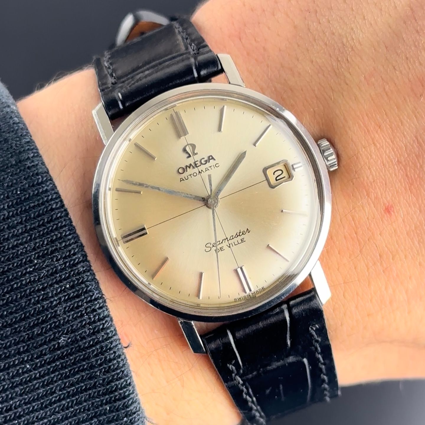 Omega Seamaster DeVille 166.020 (1966) - Wit wijzerplaat 34mm Staal (2/8)