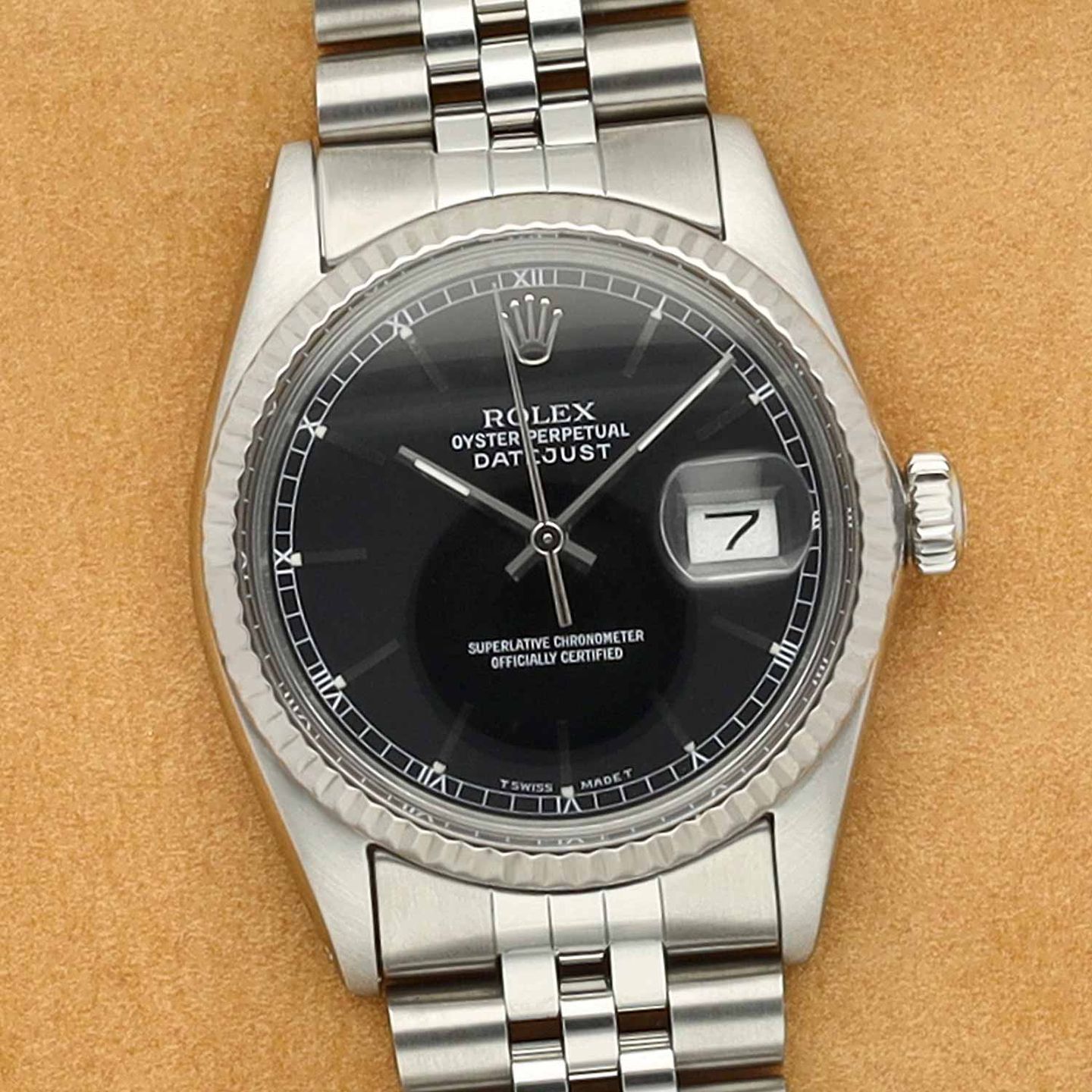 Rolex Datejust 36 16014 (1984) - Zwart wijzerplaat 36mm Staal (1/8)