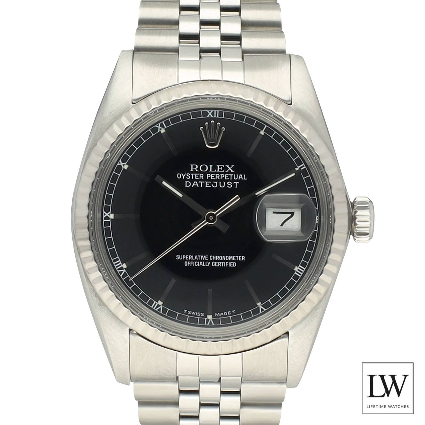 Rolex Datejust 36 16014 (1984) - Zwart wijzerplaat 36mm Staal (2/8)