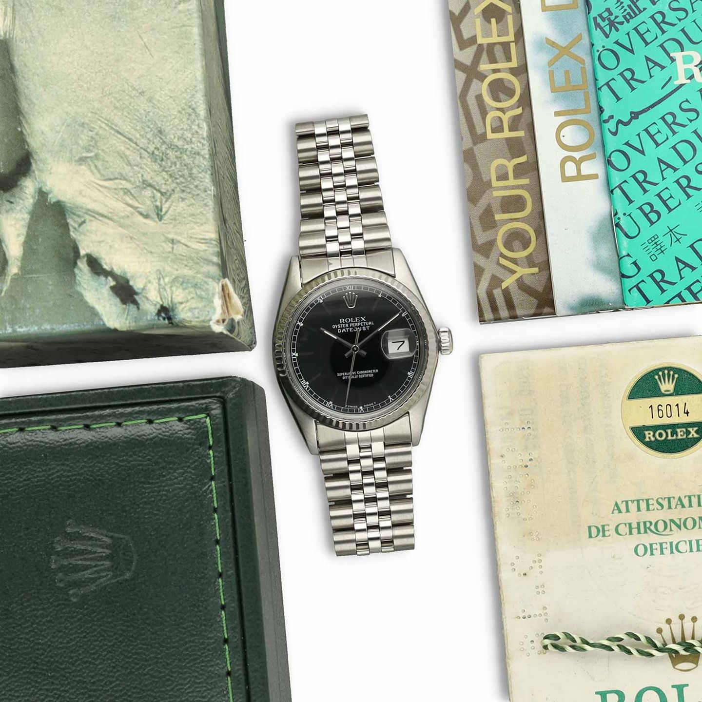 Rolex Datejust 36 16014 (1984) - Zwart wijzerplaat 36mm Staal (8/8)