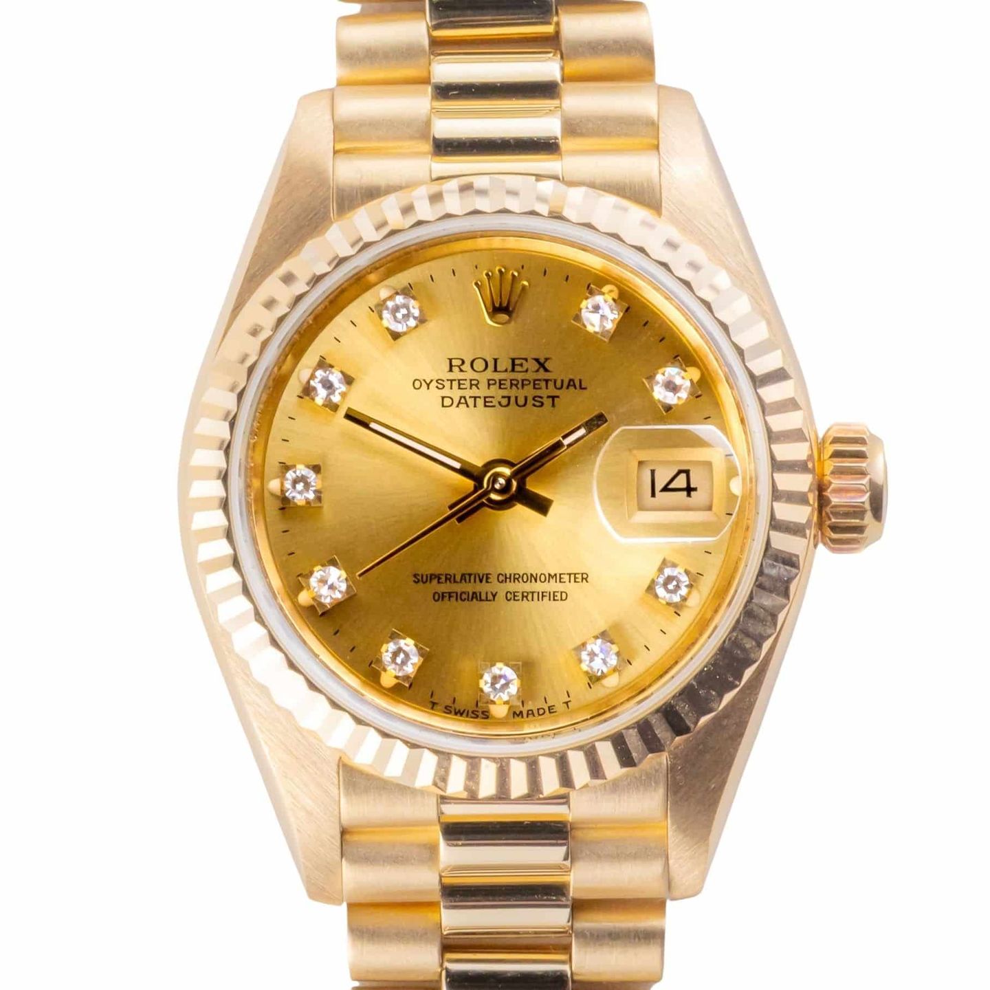 Rolex Lady-Datejust 69178 (1986) - Champagne dial 26 mm Yellow Gold case (3/8)