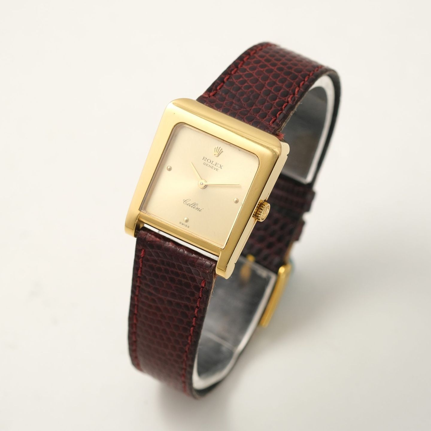 Rolex Cellini 4100 (1976) - Champagne wijzerplaat 25mm Geelgoud (3/8)