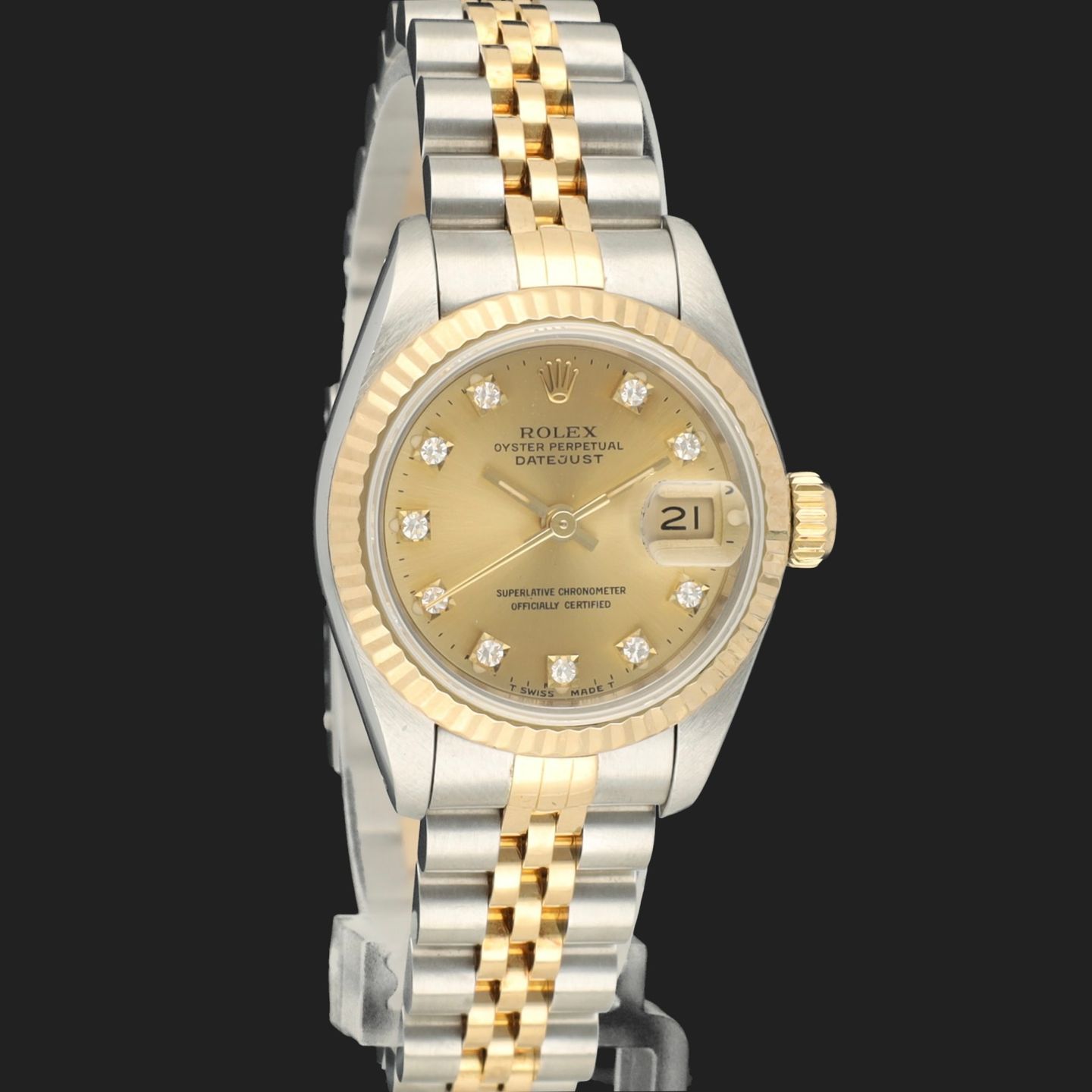 Rolex Lady-Datejust 69173 (1994) - Champagne dial 26 mm Gold/Steel case (4/8)