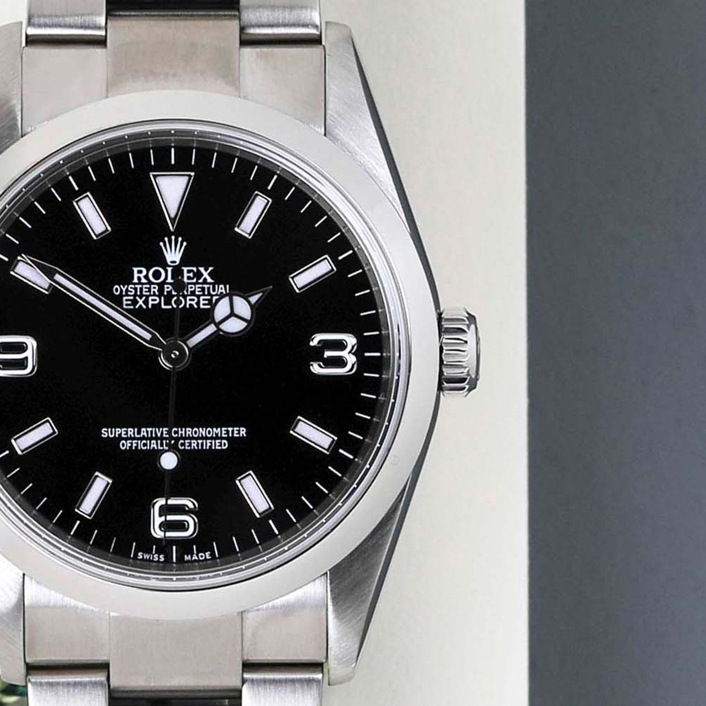 Rolex Explorer 114270 (2008) - Zwart wijzerplaat 36mm Staal (5/8)