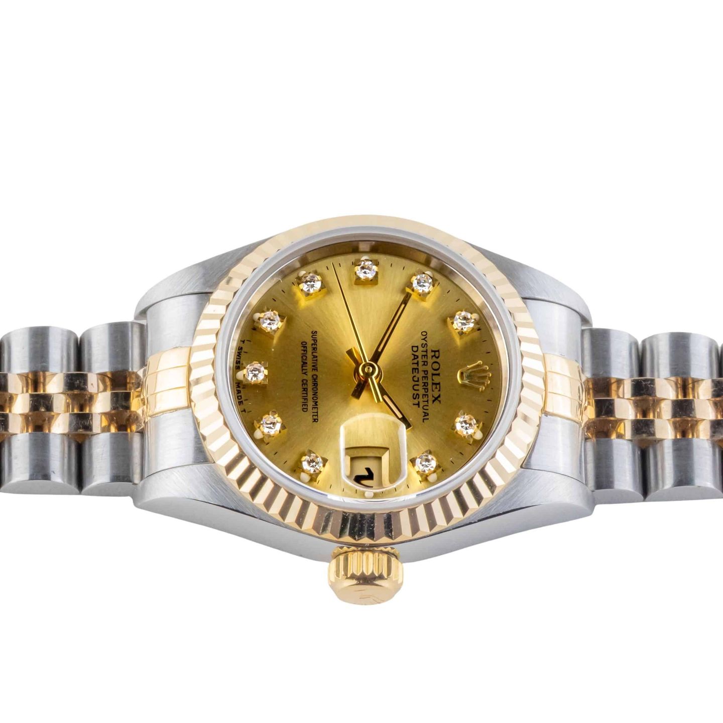 Rolex Lady-Datejust 69173 (1995) - Champagne dial 26 mm Gold/Steel case (6/8)