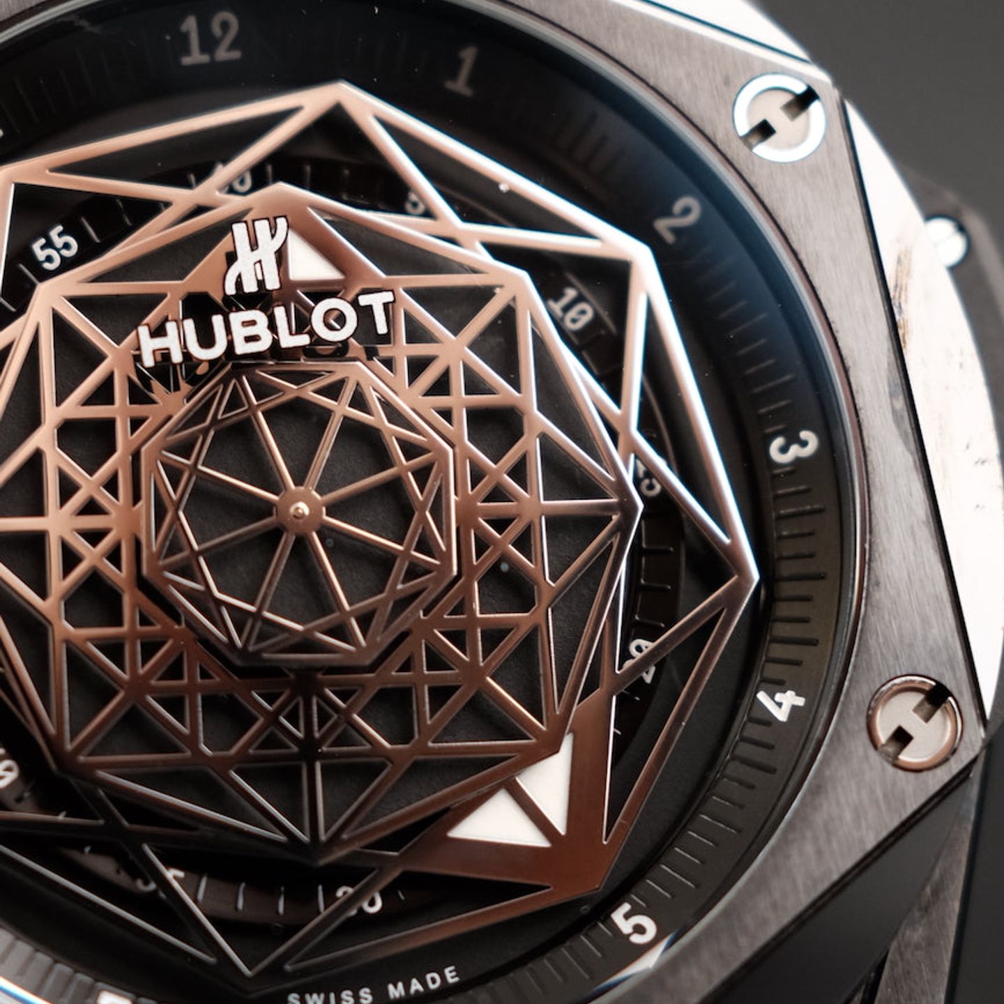 Hublot Big Bang Sang Bleu 415.CX.1112.VR.MXM18 (2019) - Zwart wijzerplaat 45mm Keramiek (7/8)