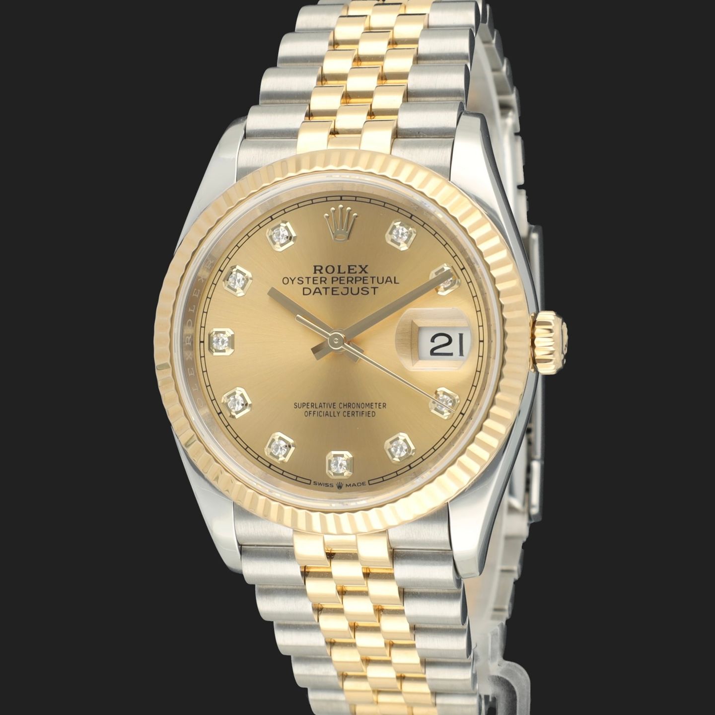 Rolex Datejust 36 126233 (2019) - Champagne dial 36 mm Gold/Steel case (1/8)