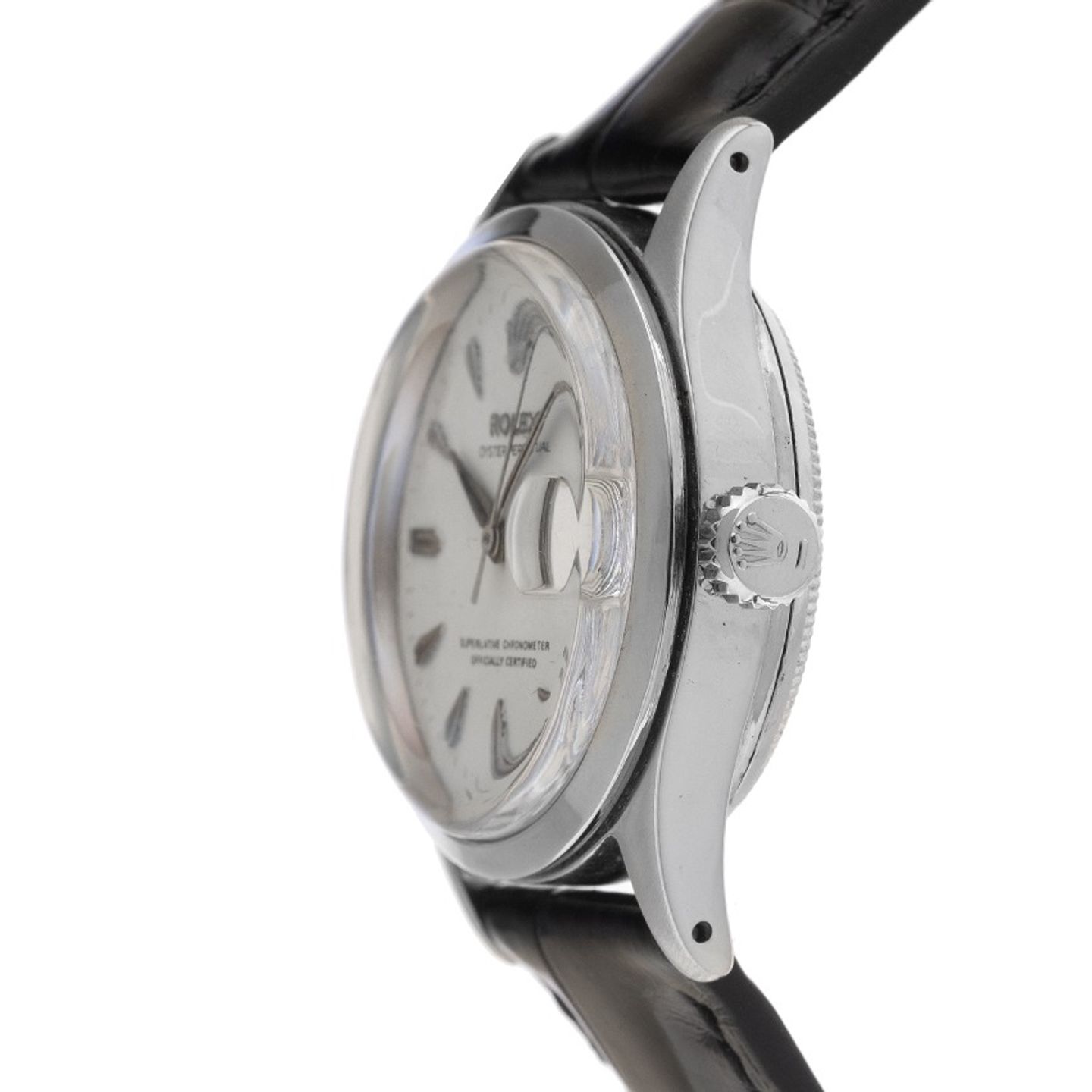 Rolex Oyster Perpetual Date 6518 (1957) - Zilver wijzerplaat 34mm Staal (4/7)