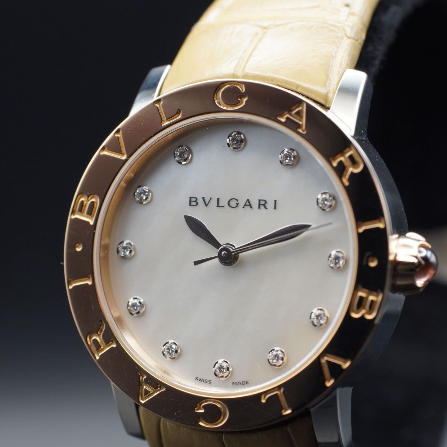 Bulgari Bulgari BBLP33SG (2013) - Parelmoer wijzerplaat 33mm Goud/Staal (4/8)