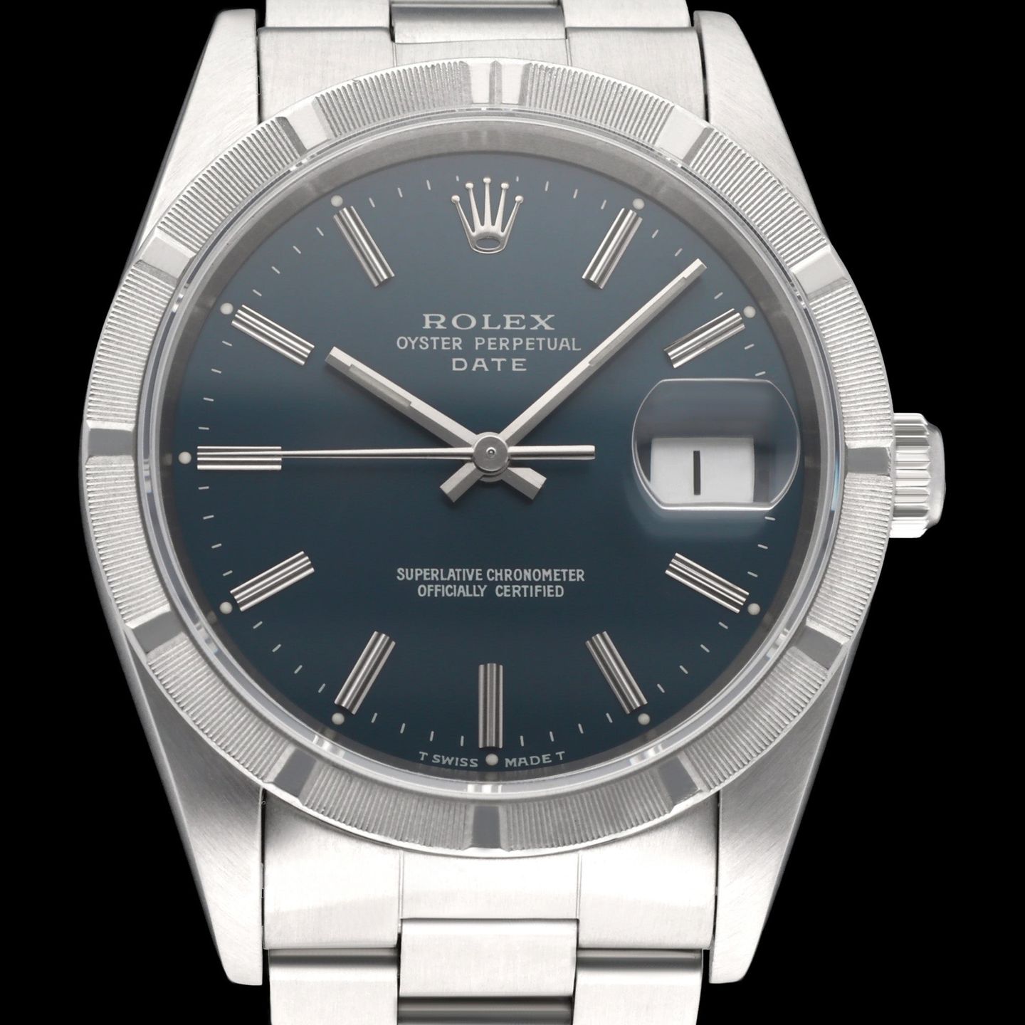 Rolex Oyster Perpetual Date 15210 (1993) - Blue dial 34 mm Steel case (1/7)