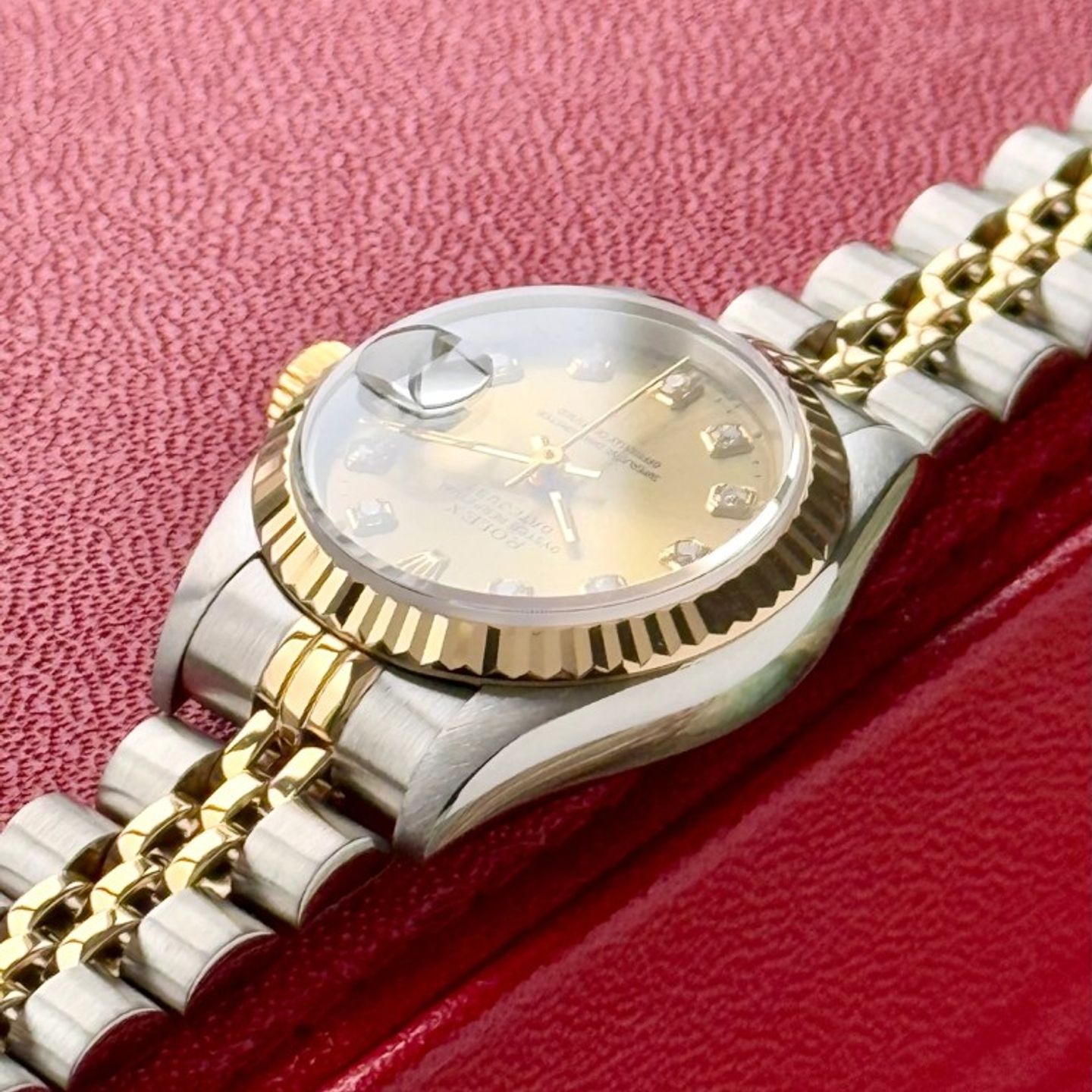 Rolex Lady-Datejust 69173 (1997) - Gold dial 26 mm Gold/Steel case (5/8)