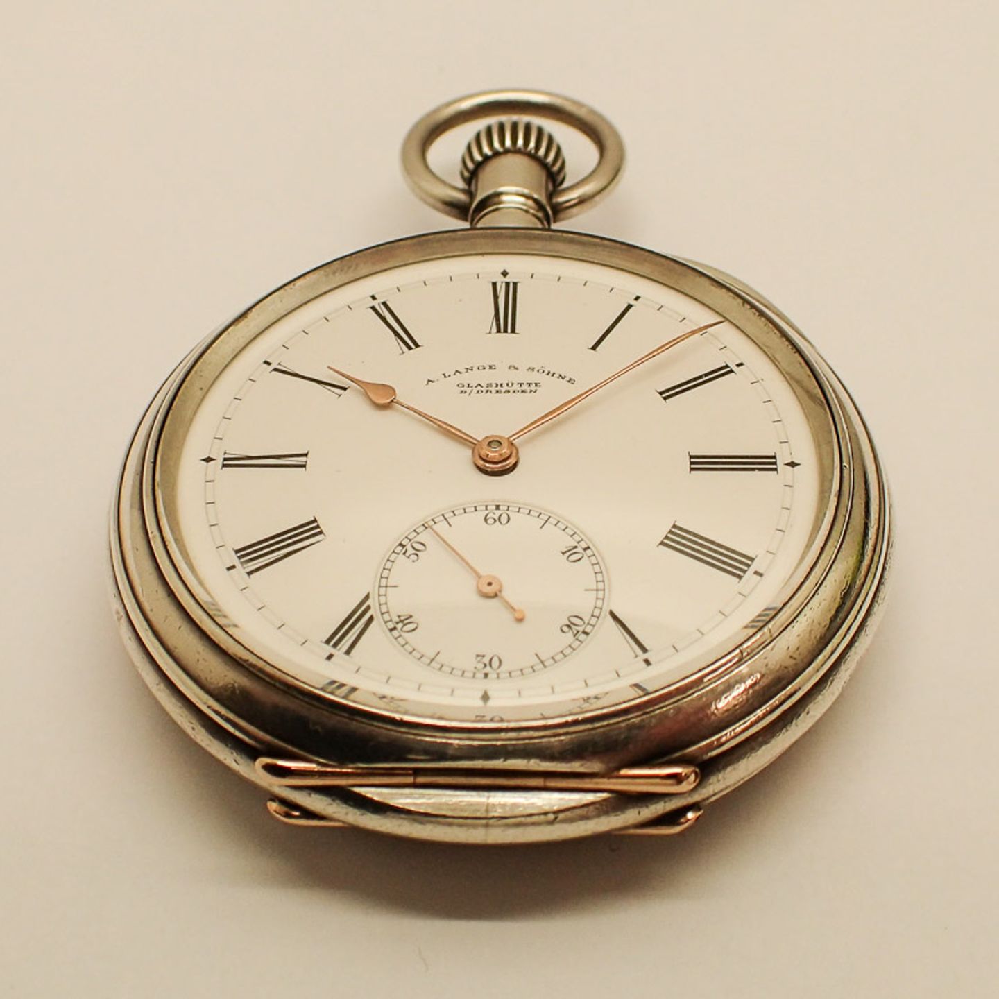 A. Lange & Söhne Vintage Pocket Watch (1908) - Wit wijzerplaat 1 ATM Zilver (2/8)