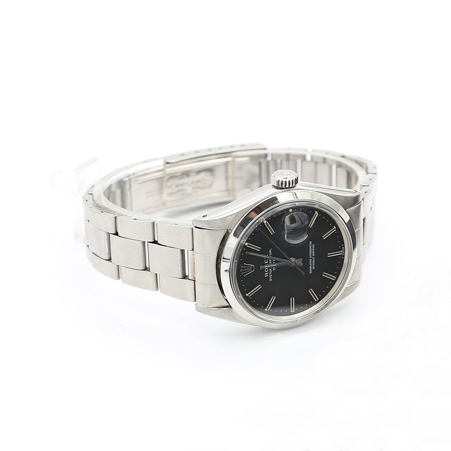 Rolex Oyster Perpetual Date 1500 (Onbekend (willekeurig serienummer)) - Zwart wijzerplaat 34mm Staal (3/5)