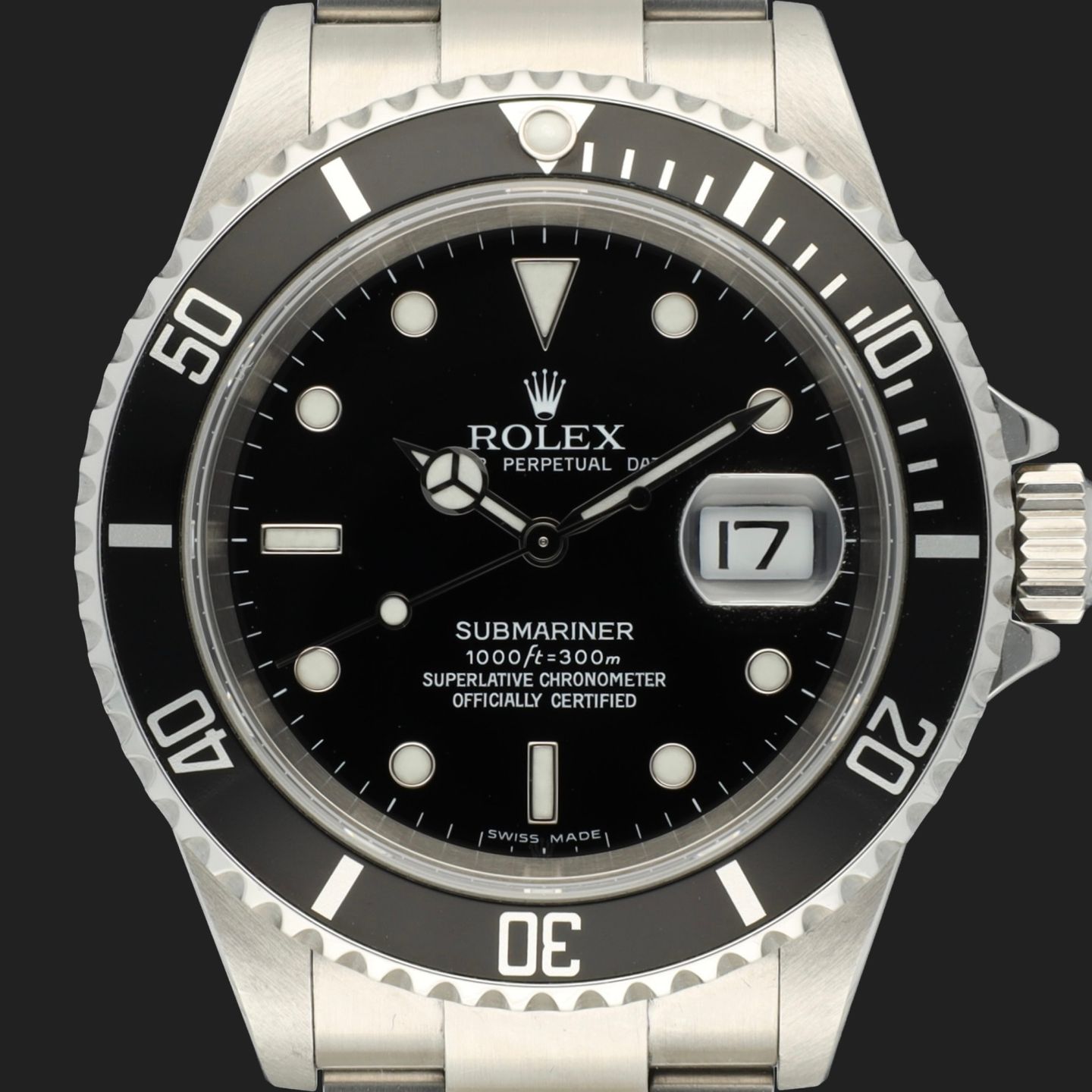 Rolex Submariner Date 16610 (2006) - Zwart wijzerplaat 40mm Staal (2/8)