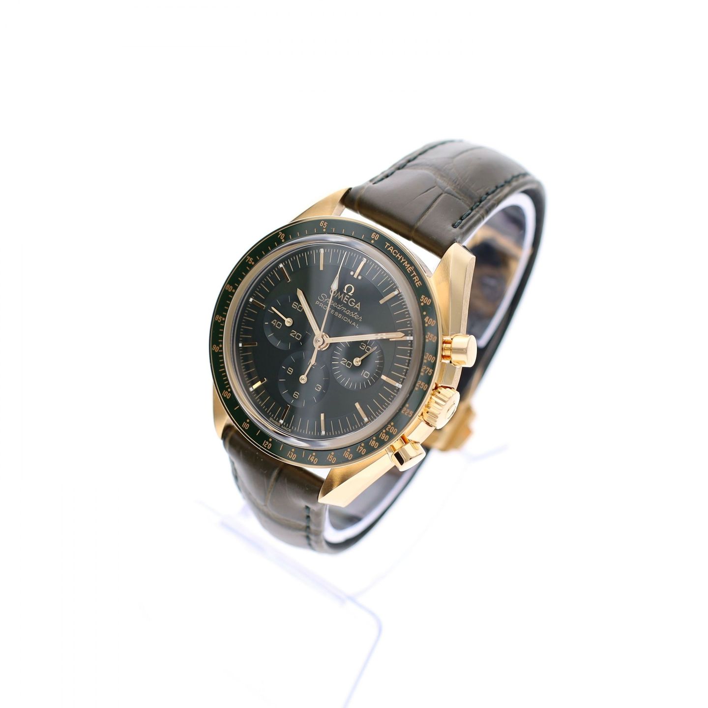 Omega Speedmaster Professional Moonwatch 310.63.42.50.10.001 (2025) - Green dial 42 mm Yellow Gold case (3/8)
