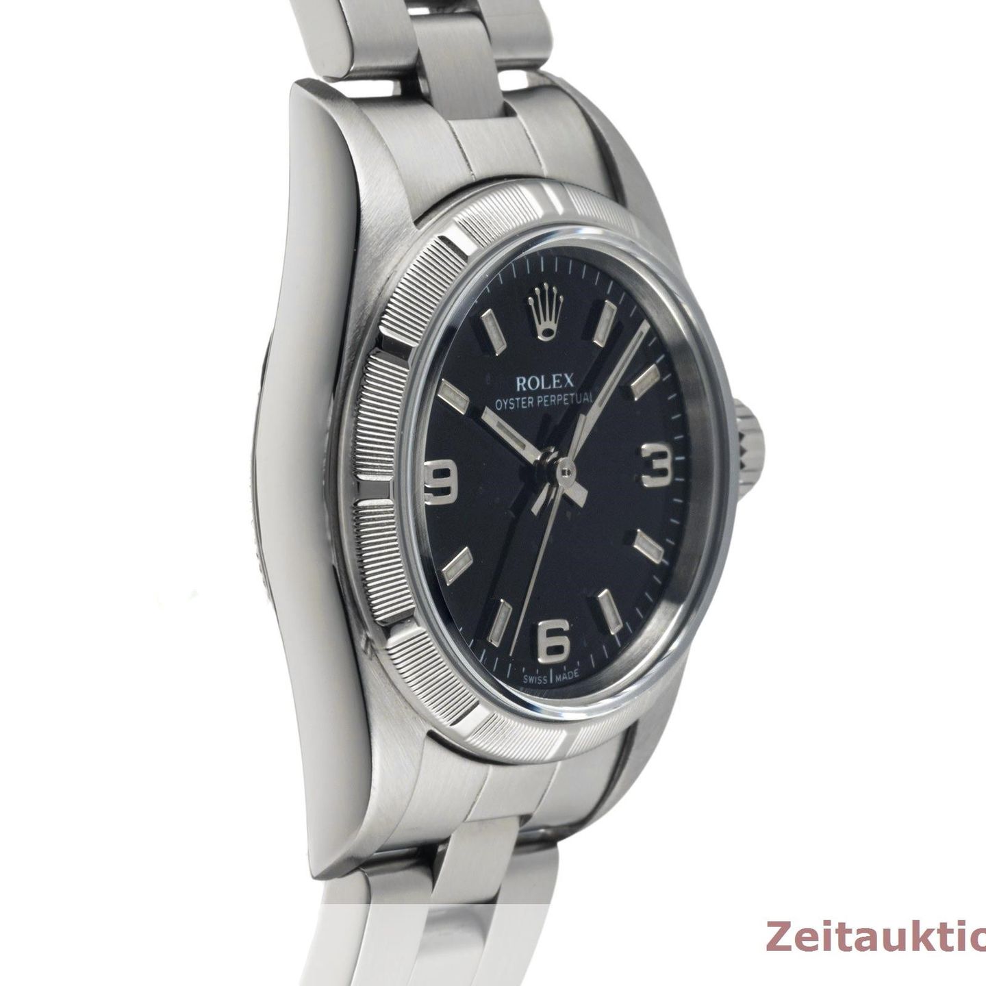 Rolex Oyster Perpetual 76030 (2001) - Black dial 26 mm Steel case (7/8)