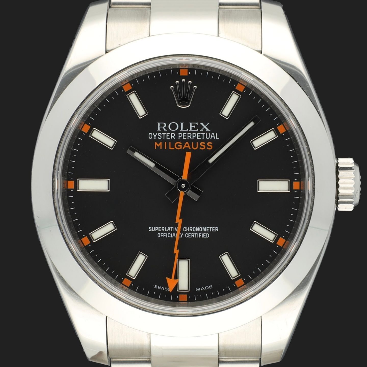 Rolex Milgauss 116400 (2009) - Zwart wijzerplaat 40mm Staal (2/8)