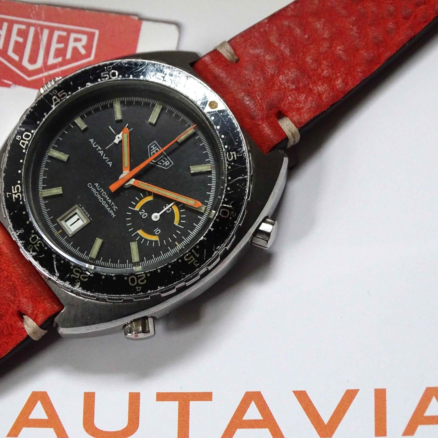 Heuer Autavia 15630MH (Onbekend (willekeurig serienummer)) - Zwart wijzerplaat 42mm Staal (8/8)