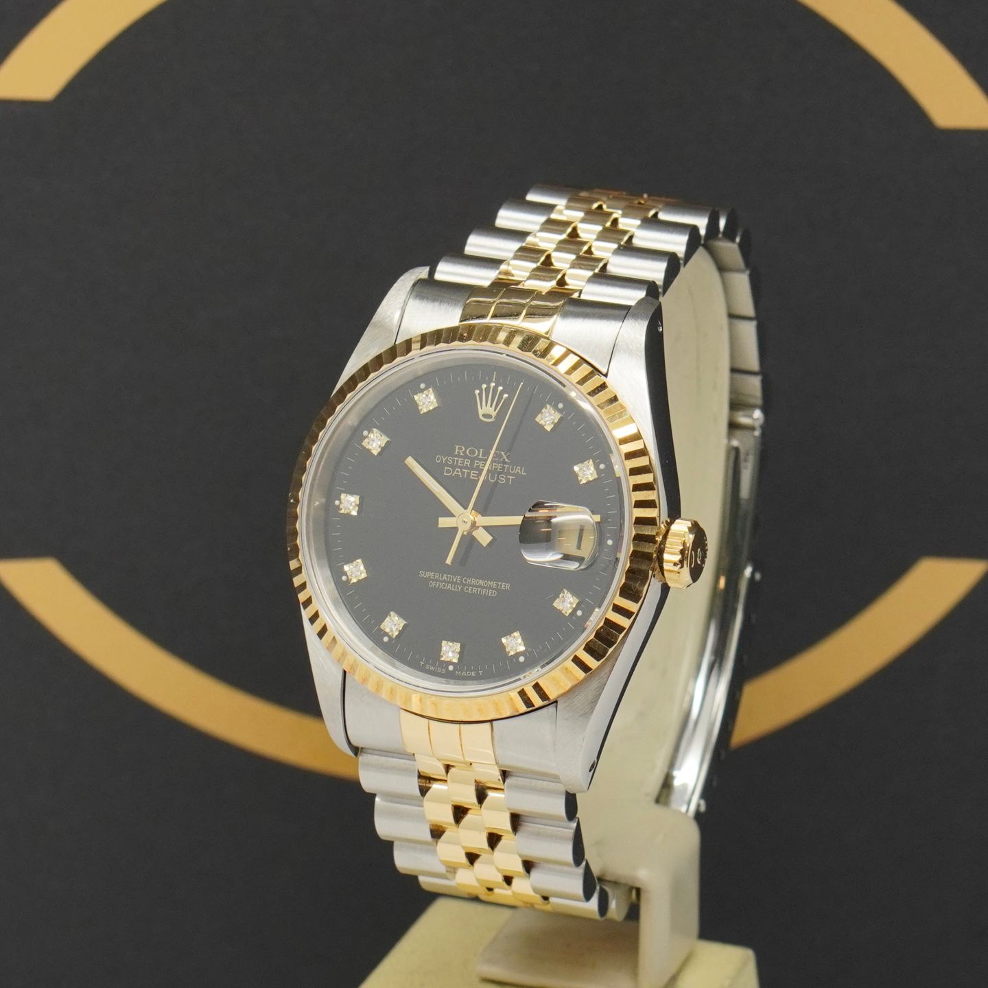 Rolex Datejust 36 16233 (1994) - Zwart wijzerplaat 36mm Goud/Staal (3/7)