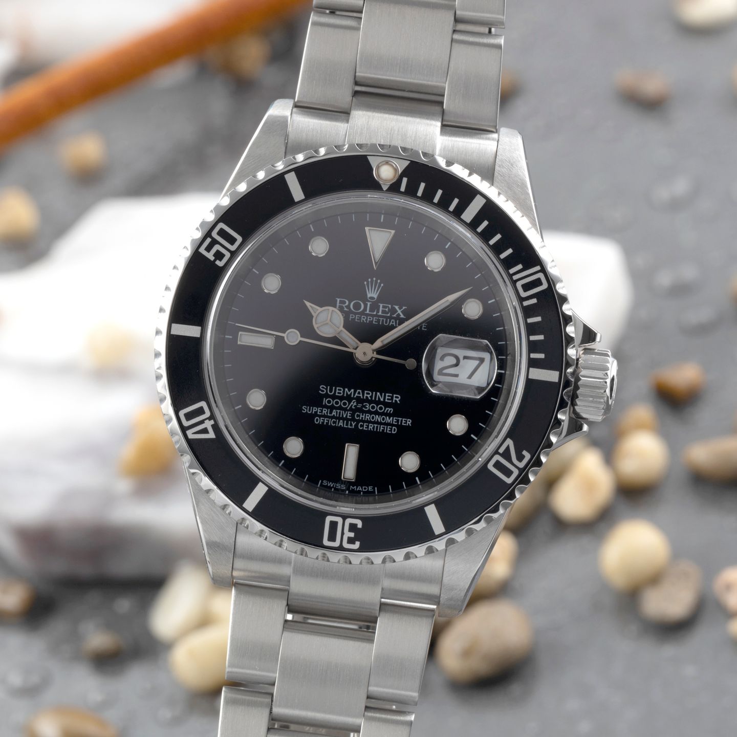 Rolex Submariner Date 16610 (Onbekend (willekeurig serienummer)) - Zwart wijzerplaat 40mm Staal (3/8)