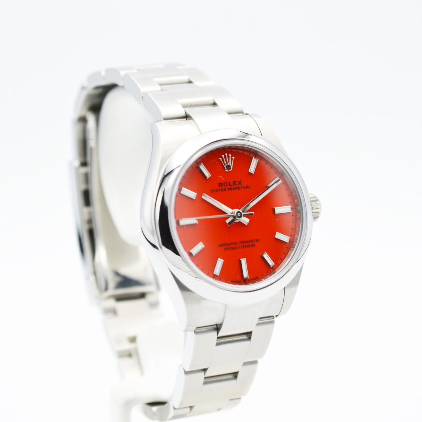 Rolex Oyster Perpetual 31 277200 (2021) - Rood wijzerplaat 31mm Staal (6/7)