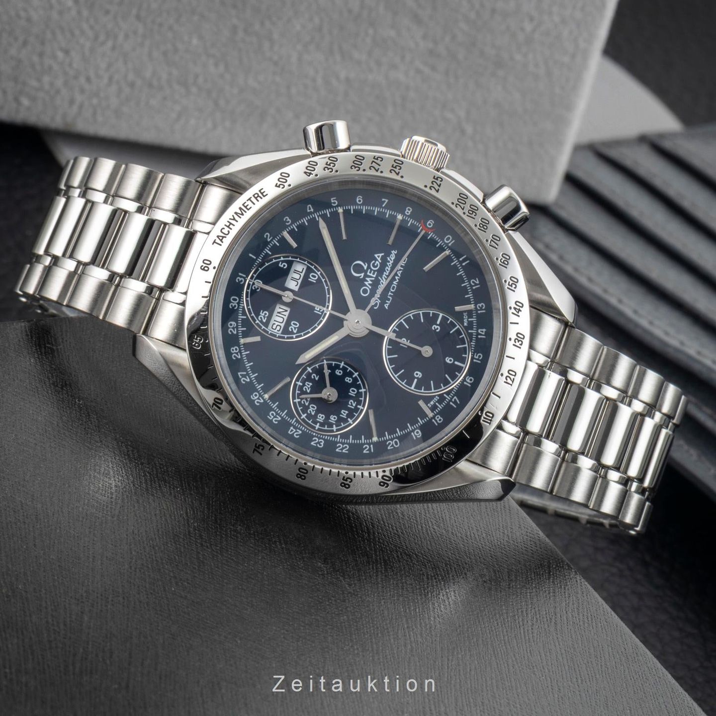 Omega Speedmaster Day Date 3521.80.00 (Onbekend (willekeurig serienummer)) - Blauw wijzerplaat 39mm Staal (2/8)