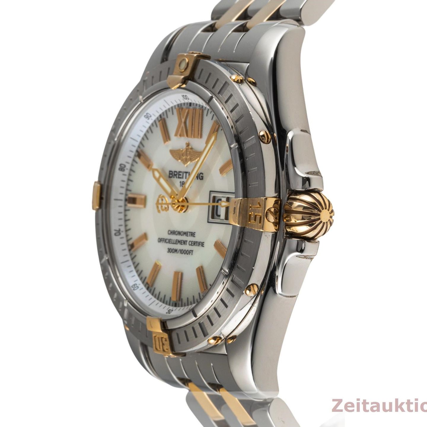 Breitling Cockpit B4935011A669 (2005) - White dial 41 mm Gold/Steel case (6/8)