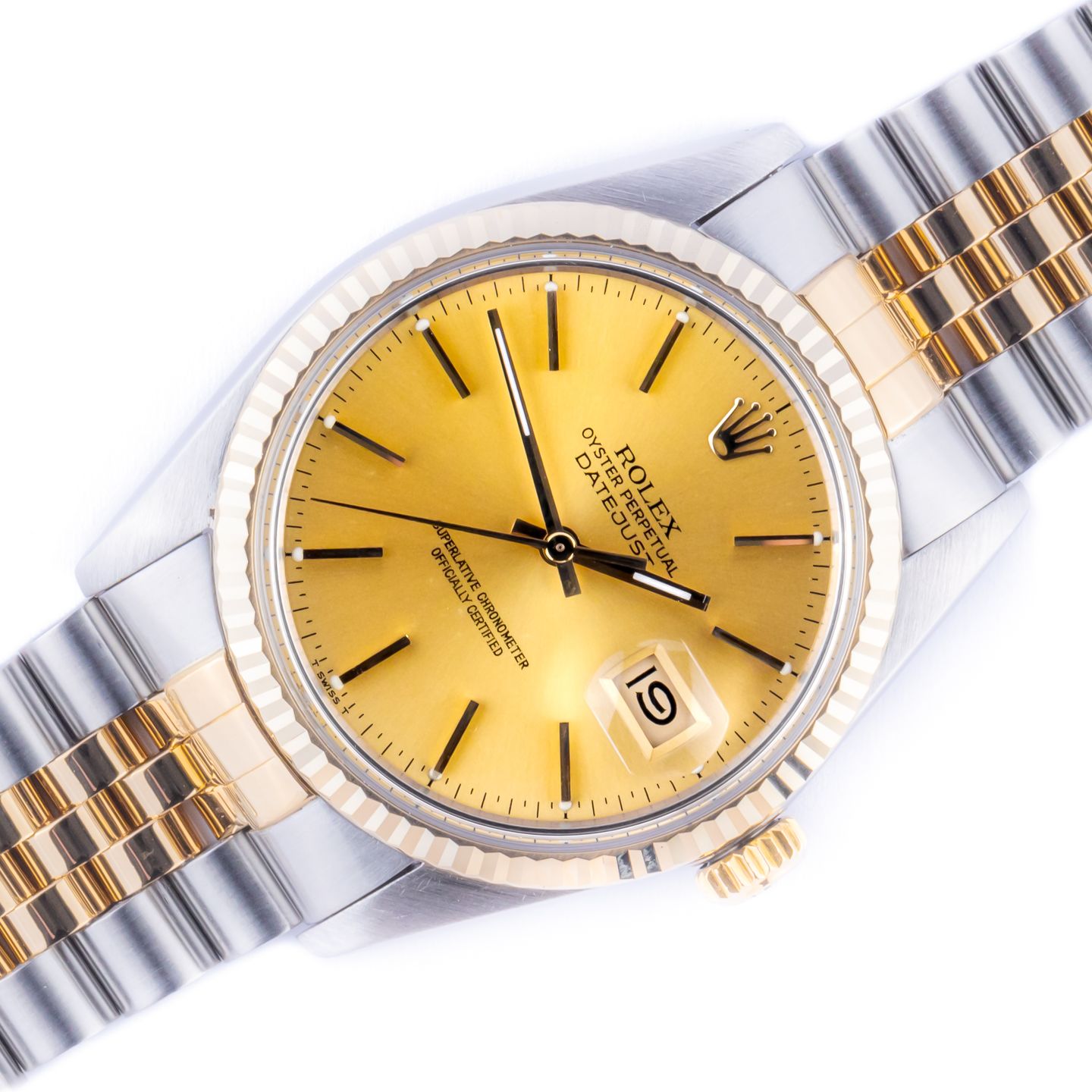 Rolex Datejust 36 16013 (1986) - Champagne dial 36 mm Gold/Steel case (1/8)