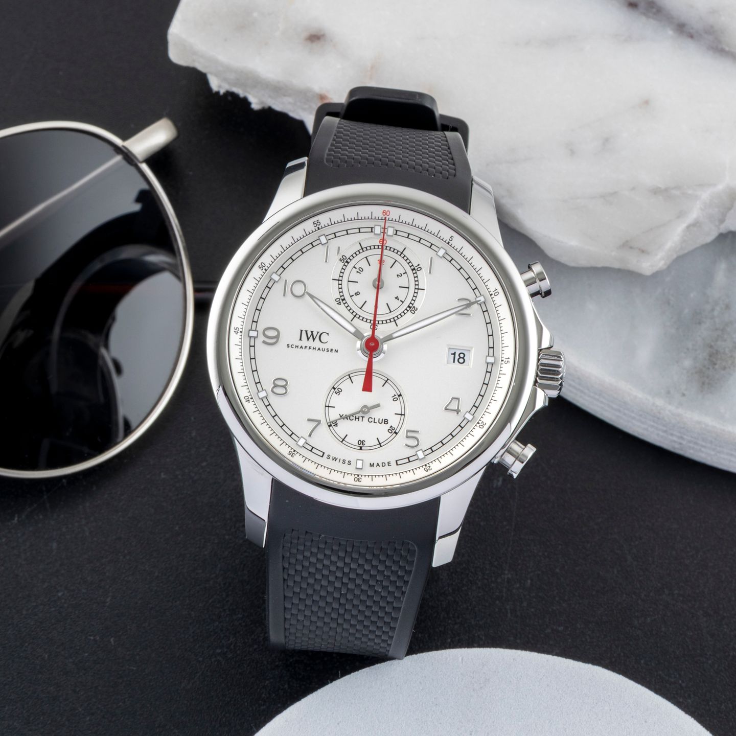 IWC Portuguese Yacht Club Chronograph IW390502 (Unknown (random serial)) - Silver dial 44 mm Steel case (1/8)