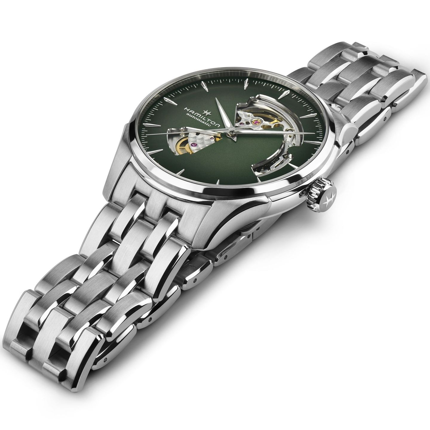 Hamilton Jazzmaster Open Heart H32675160 (2024) - Green dial 40 mm Steel case (5/5)