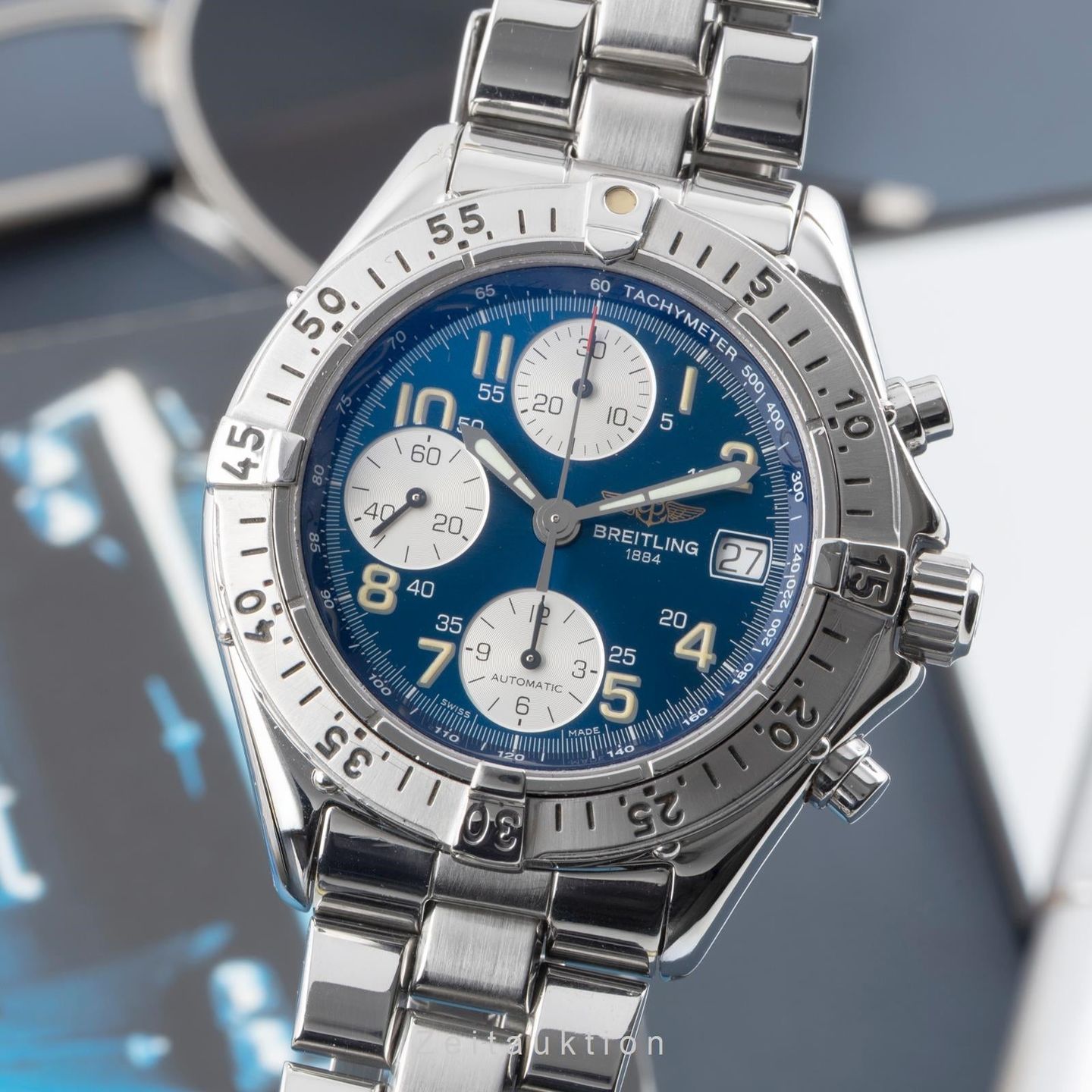 Breitling Colt Chronograph A13035 (1995) - Blue dial 42 mm Steel case (1/8)