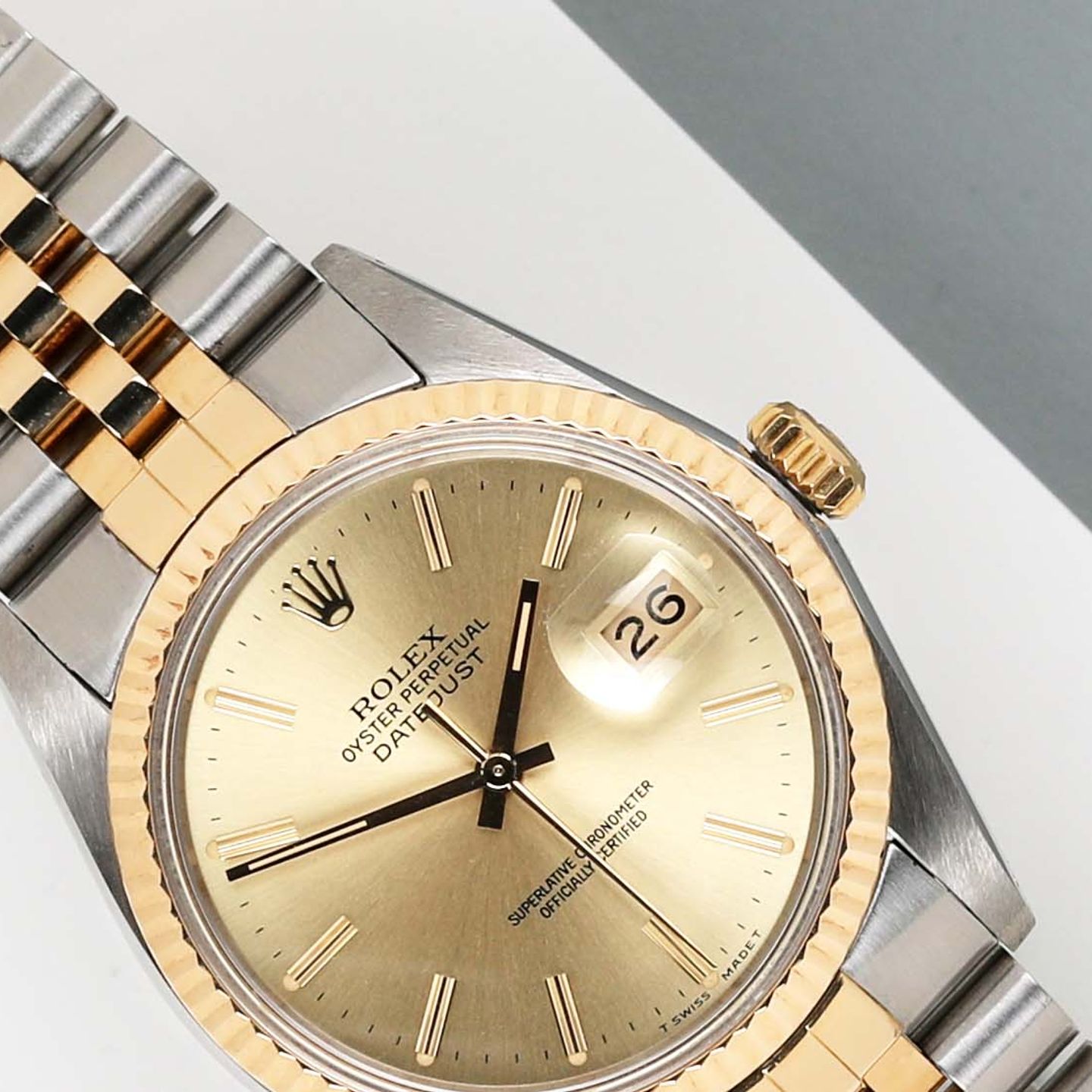 Rolex Datejust 36 16013 (1986) - Champagne dial 36 mm Gold/Steel case (3/8)