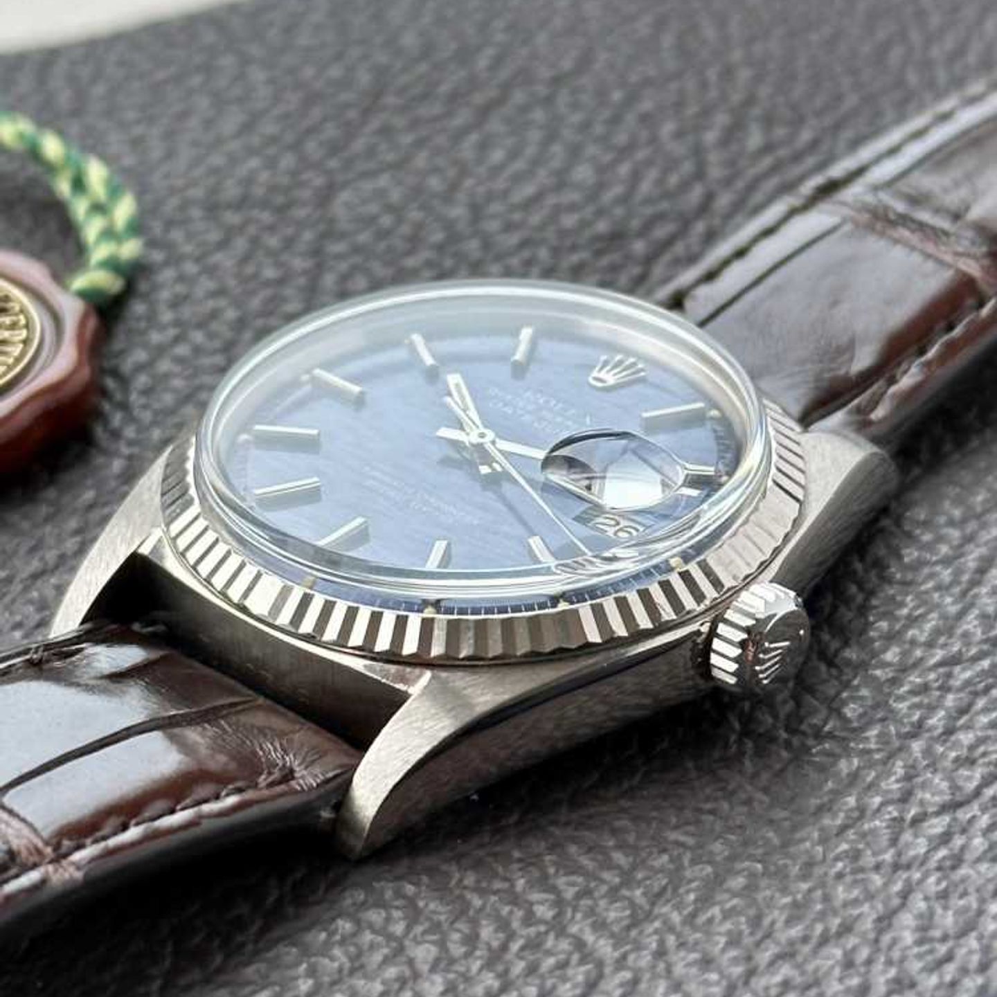 Rolex Datejust 1601/9 (1972) - Blue dial 36 mm White Gold case (9/10)