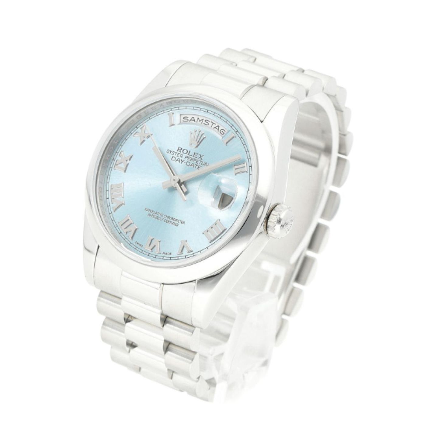 Rolex Day-Date 36 118206 (2010) - Blauw wijzerplaat 36mm Platina (2/8)