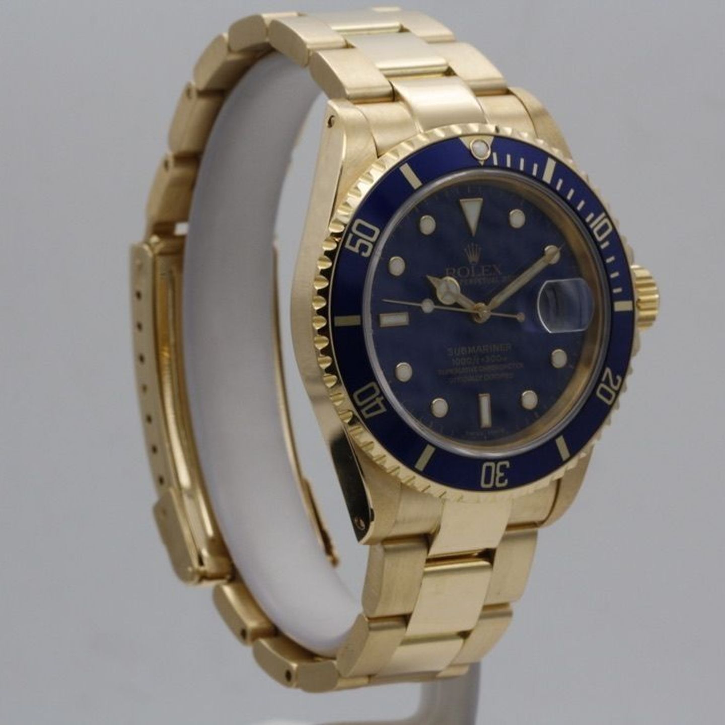 Rolex Submariner Date 16808 (1988) - Blue dial 40 mm Yellow Gold case (8/8)