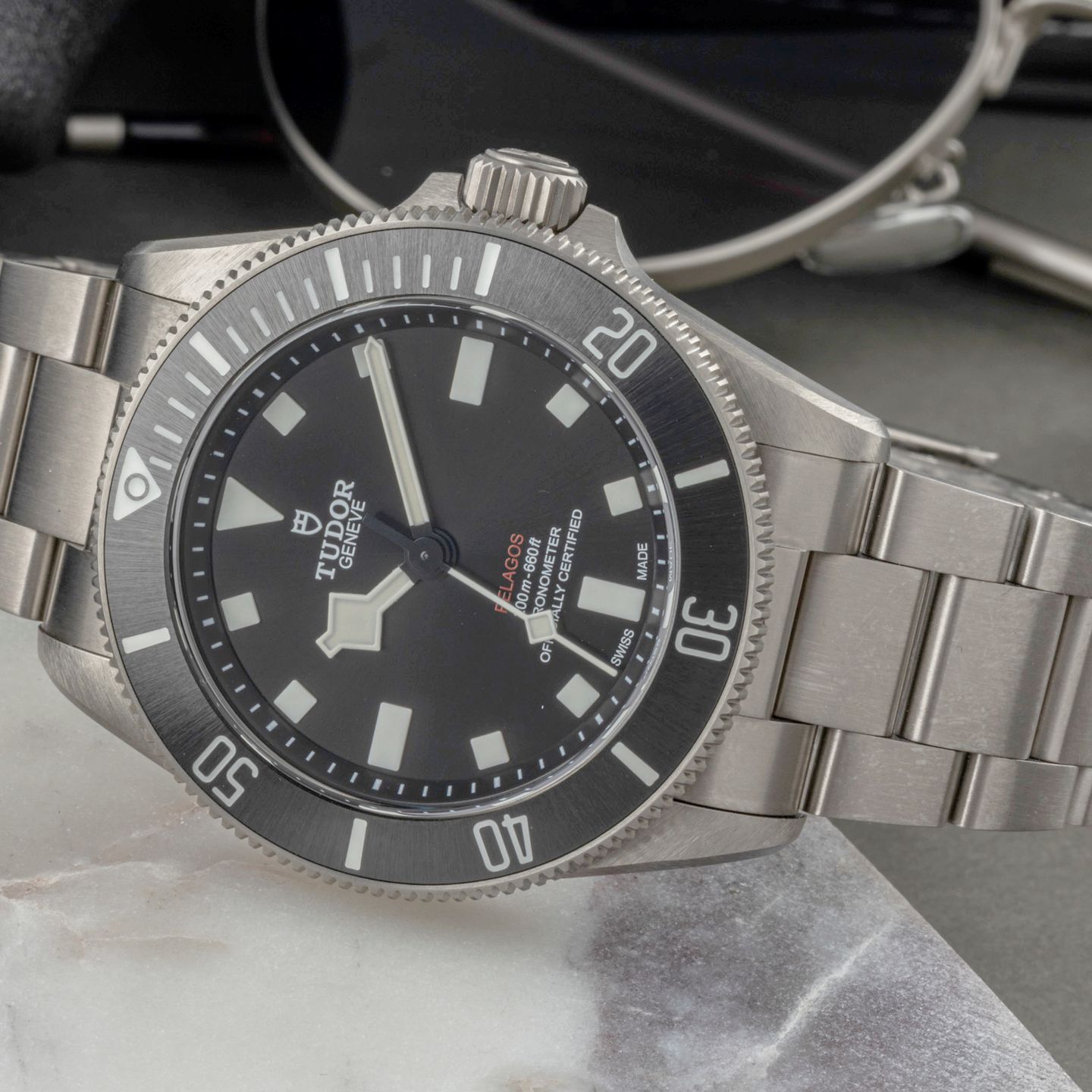 Tudor Pelagos 25407N (Onbekend (willekeurig serienummer)) - Zwart wijzerplaat 39mm Titanium (2/8)