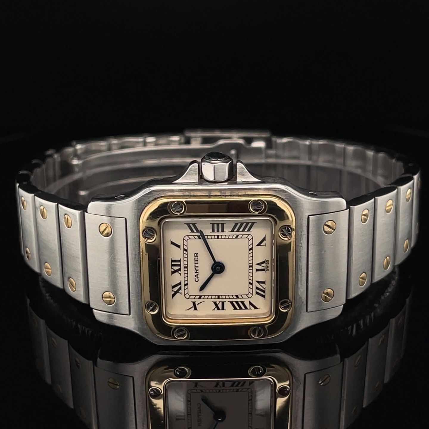 Cartier Santos Galbée 1567 (2000) - Silver dial 24 mm Gold/Steel case (7/8)